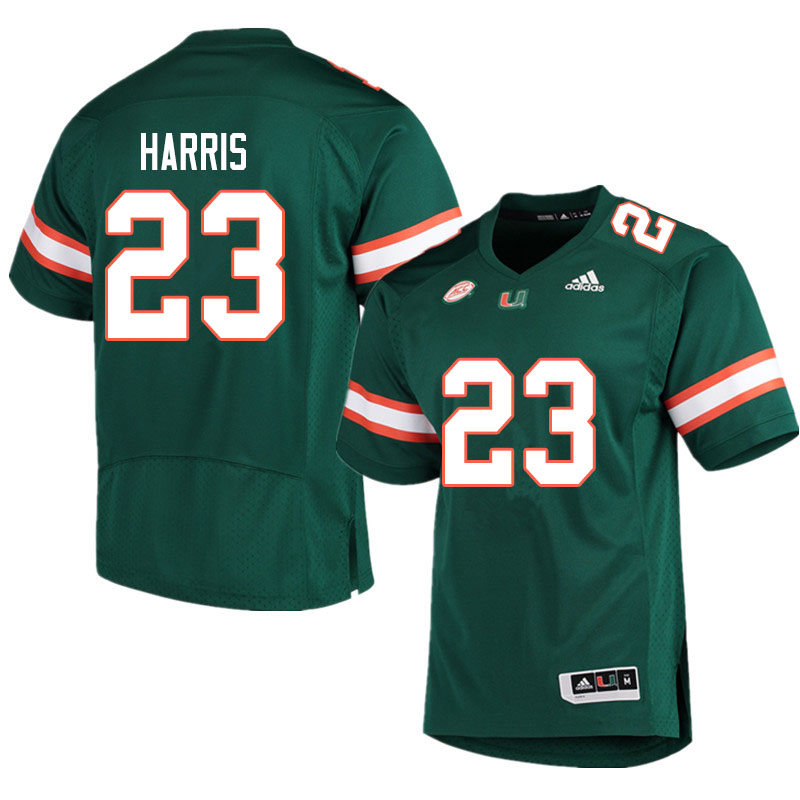 Adidas Miami Hurricanes #23 Cam'Ron Harris College Football Jerseys Sale-Green